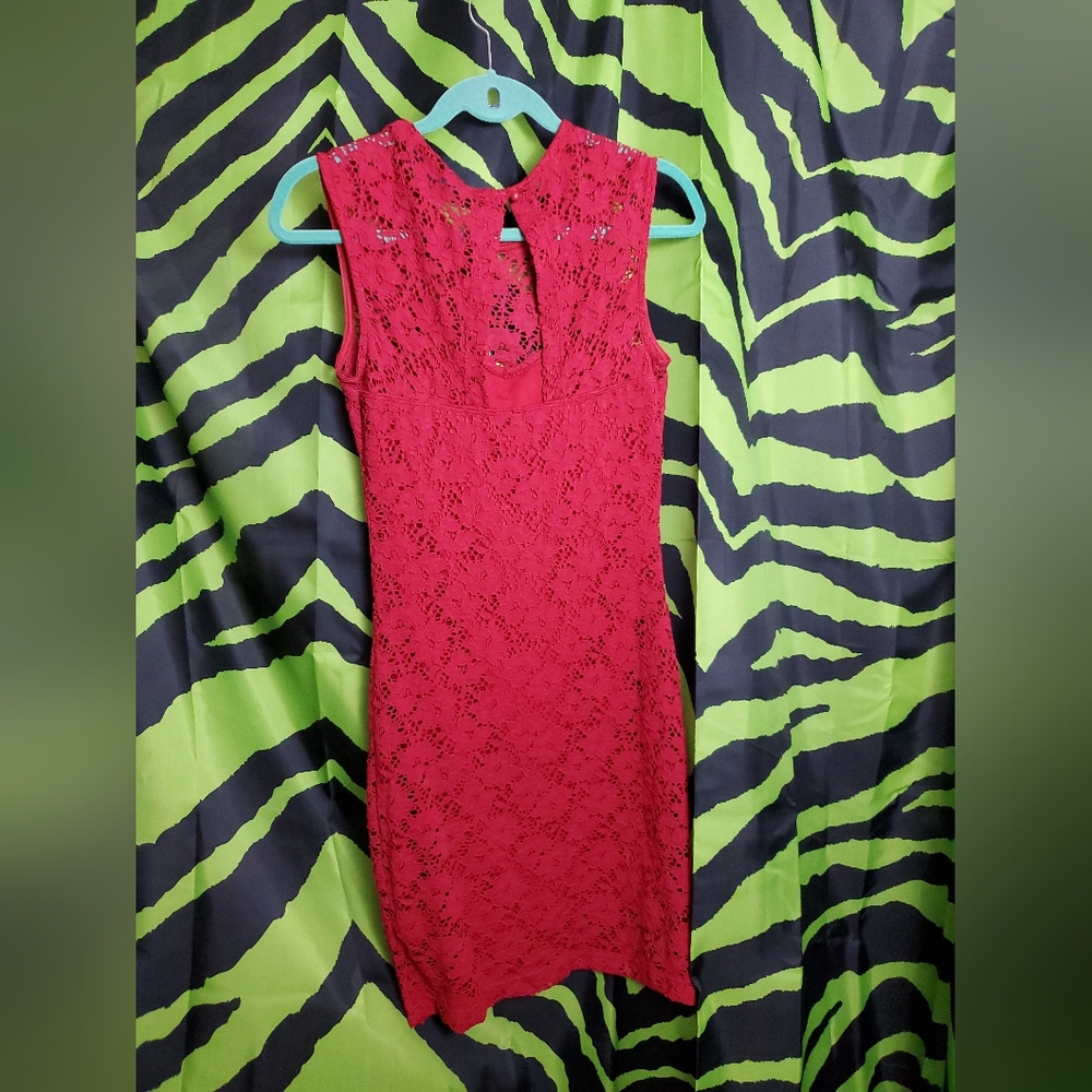 Modcloth Lace Red Dress, Medium - Picture 3 of 6